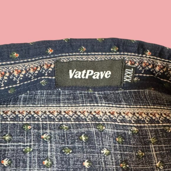 VatPave Men's 3XL Navy Blue Unique Graphic- Short Sleeve Button Up -Beautiful! - Picture 5 of 7